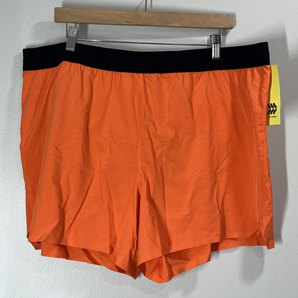 All in motion men's orange shorts size XXL lined NWT